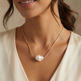 Rare Find Baroque Pearl Necklace - Gold