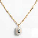 Moonstone and Aquamarine Charm Necklace
