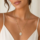 Moonstone and Aquamarine Charm Necklace