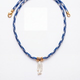 Fisher Corded Necklace - Blue Gingham