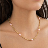 Americana Beaded Necklace - Pink Conch