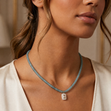 Moonstone and Aquamarine Beaded Stone Necklace