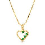 Devotion Open Heart Necklace - Emerald