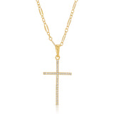 CZ Whisper Cross Necklace