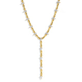 Bamboo Gold CZ Pear Lariat