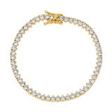 Naples Gold 3 Prong Tennis Bracelet