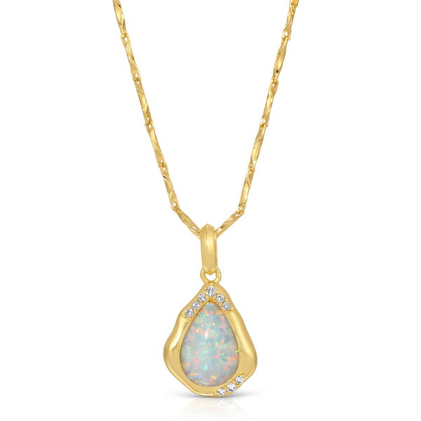 Luster Pendant Necklace - Opal