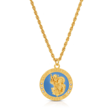 Saint Christopher Enamel Necklace - French Blue