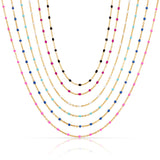 Gold-Filled Enamel Beaded Necklace