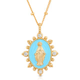 Lady Lourdes Pendant - Aqua