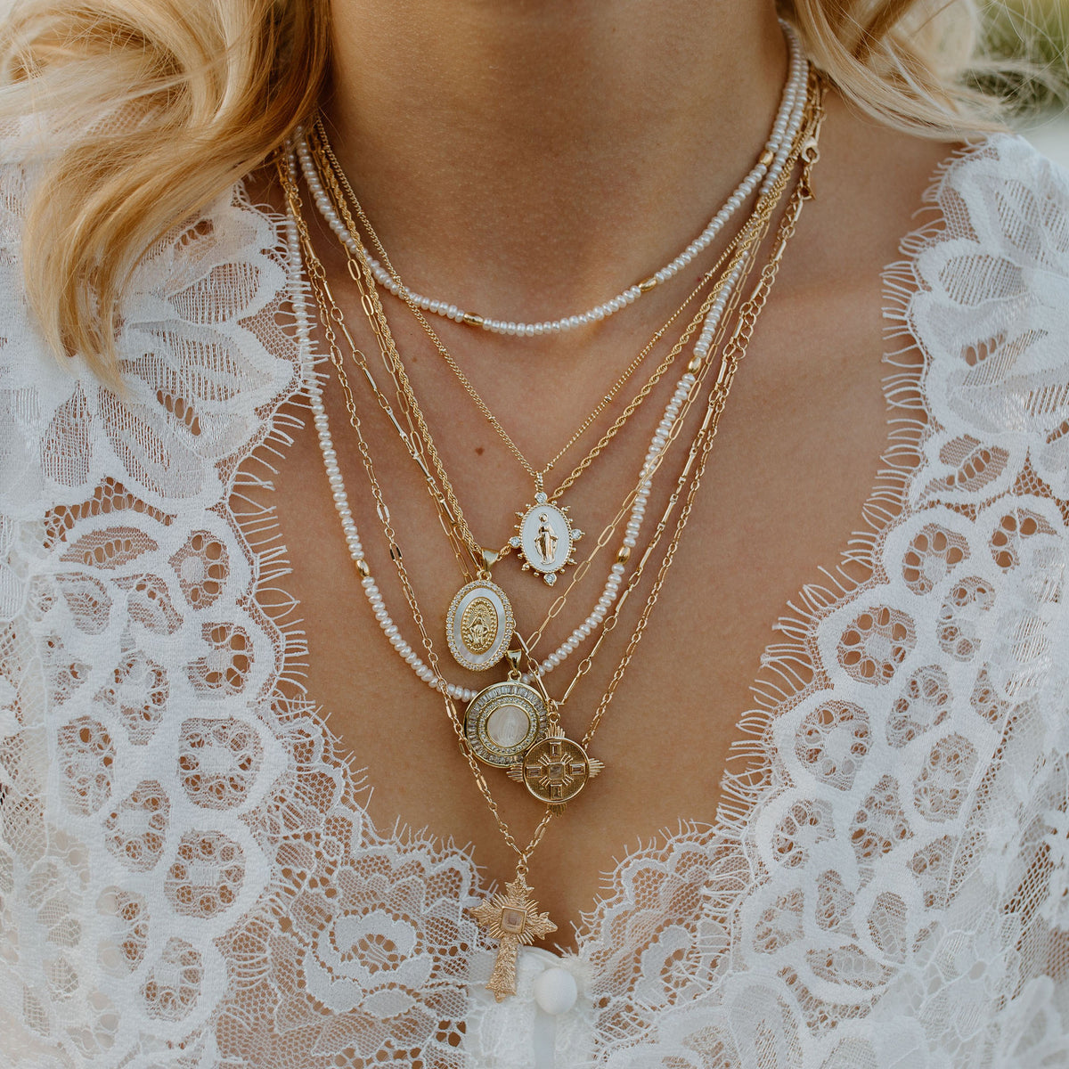 Bali Beaded Pearl Choker