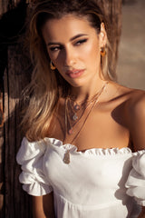 Sofia Pendant Necklace in Coral