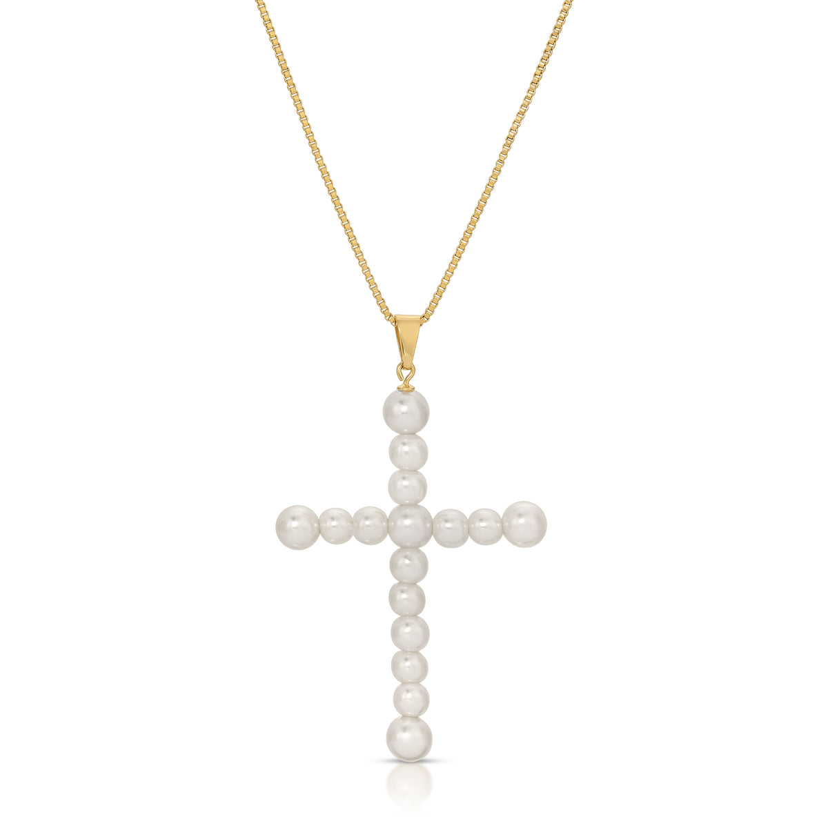 Vivian Pearl Cross Necklace