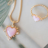 Heavenly heart Necklace - Pink Shell