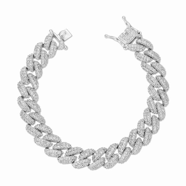 MIAMI PAVE CUBAN LINK BRACELET IN SILVER