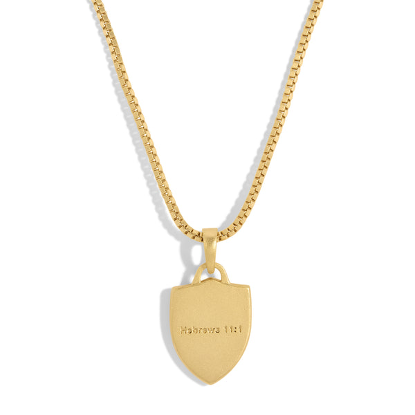 Gold Shield of Faith Necklace