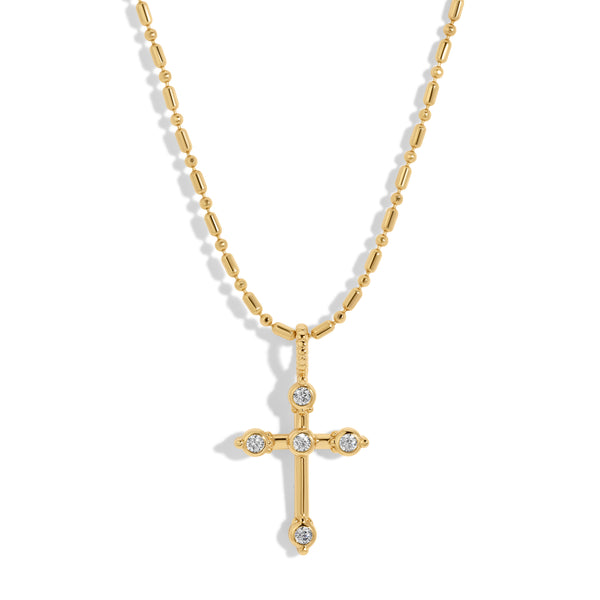 Bezel CZ Cross Necklace