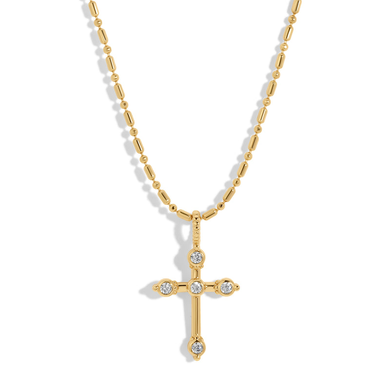 Bezel CZ Cross Necklace