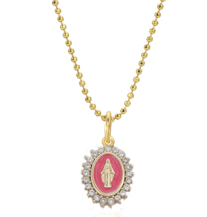 Mini Lady Lourdes Necklace - Hot Pink