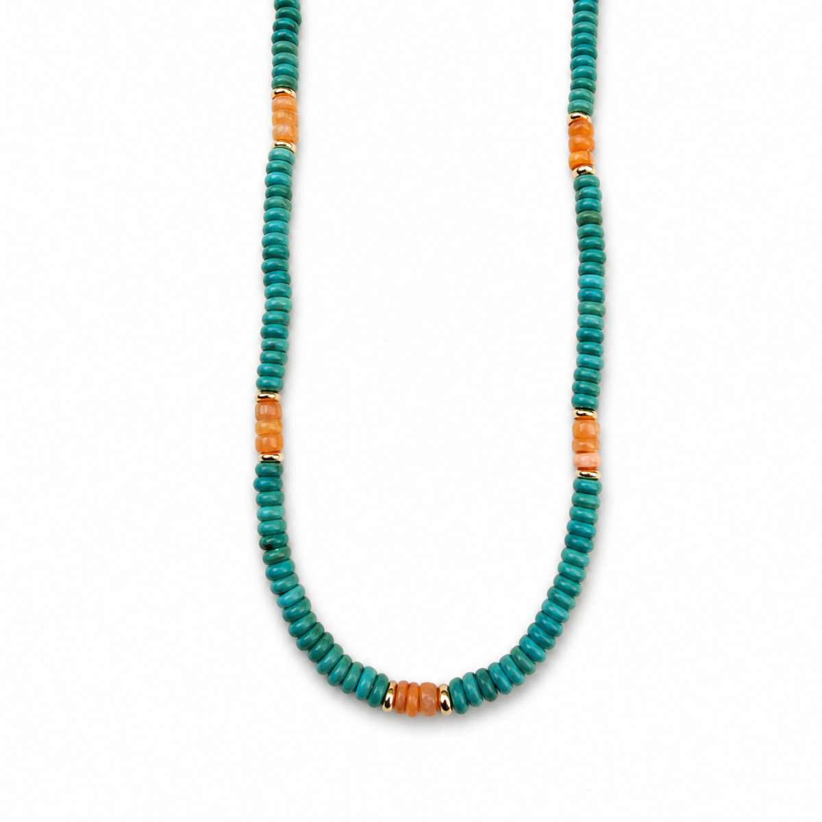 OPAL DRIFT NECKLACE - Turquoise and Salmon Opal