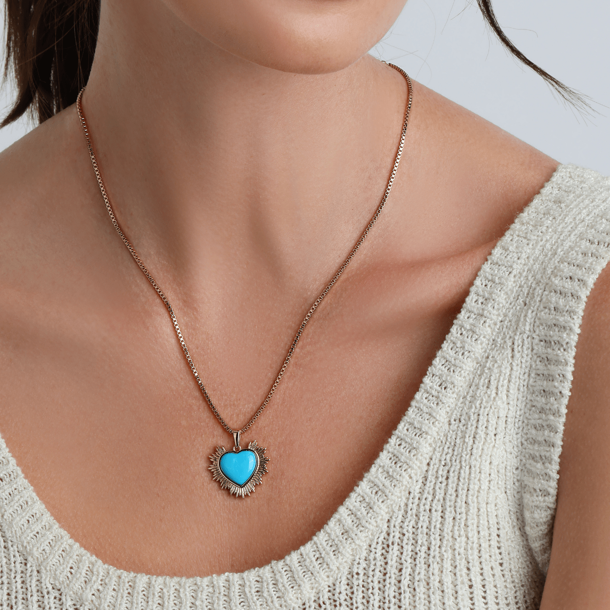 Sacred Turquoise Heart Necklace