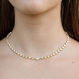 Mariah Pave Heart Necklace - Silver