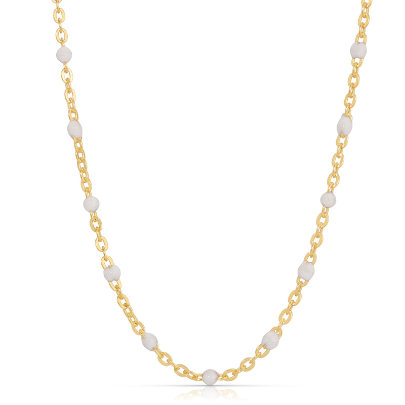 Gold-Filled Enamel Beaded Necklace