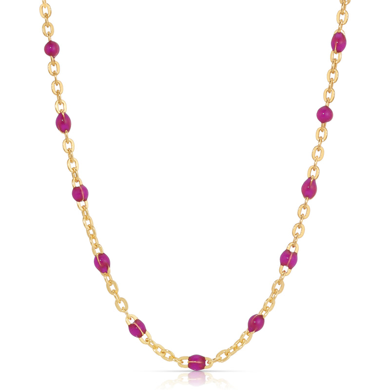 Gold-Filled Enamel Beaded Necklace