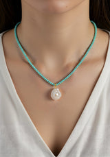 Treasured Pearl Necklace - Turquoise