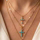 Joy Dravecky Francesca Cross Necklace - Turquoise, alternate product view