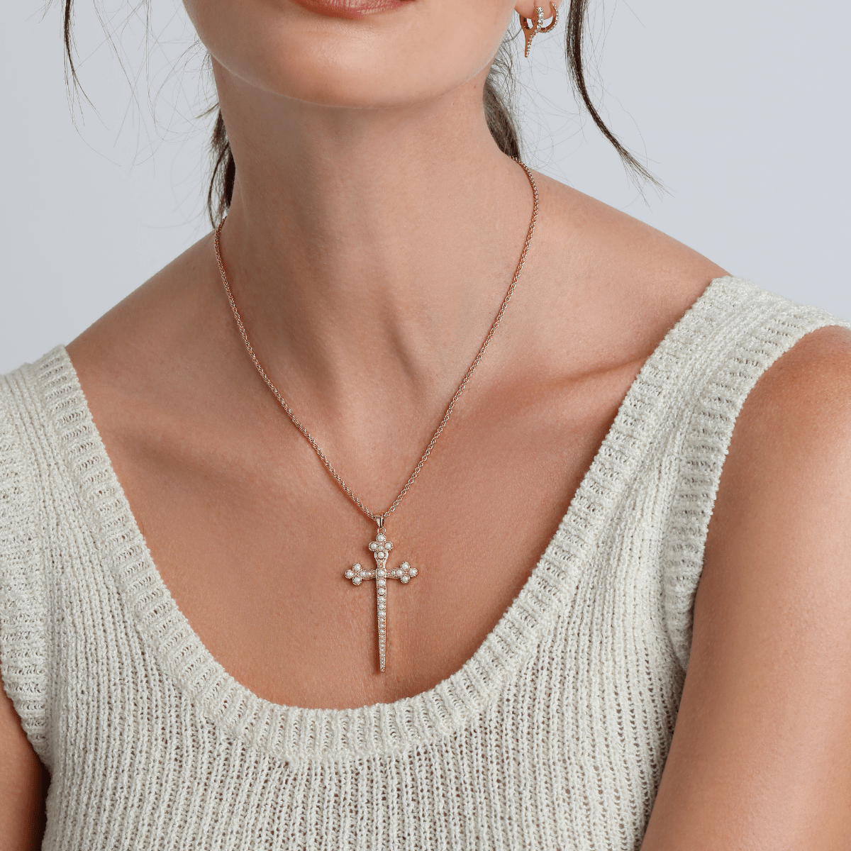Athena Cross Necklace - Pearl – Joy Dravecky