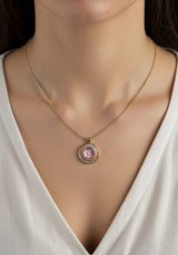 Mother Mary Necklace - Pink Shell