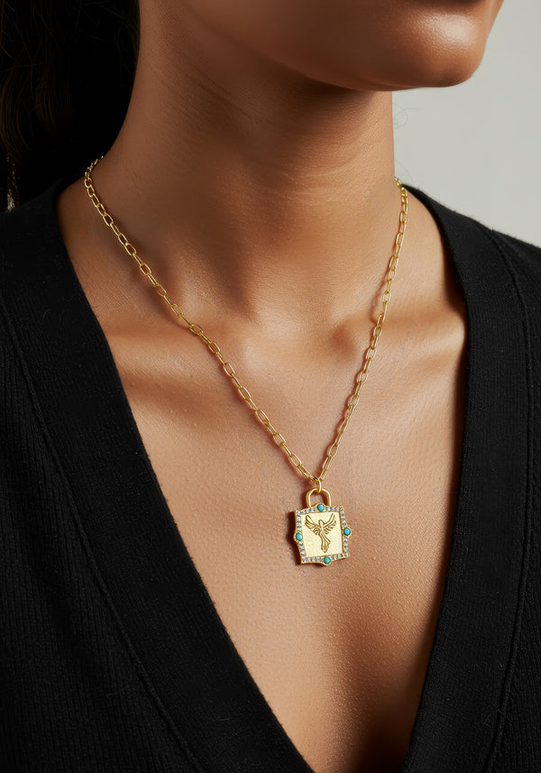Phoenix Rising Necklace - Turquoise