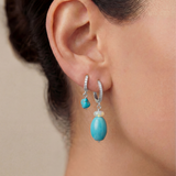 Turquoise and Opal Drop Earring - Silver