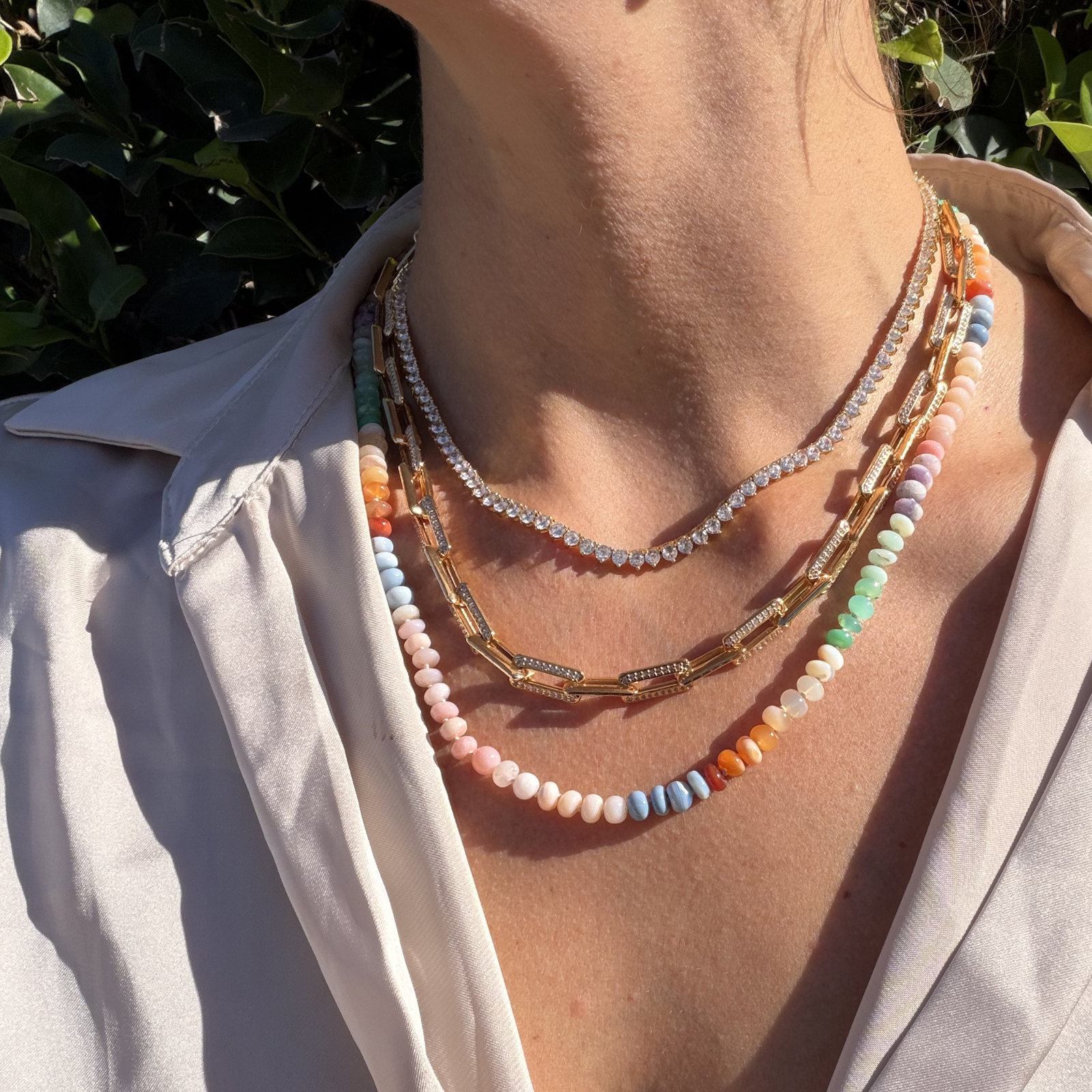 Palm Beach Pave Link Necklace – Joy Dravecky