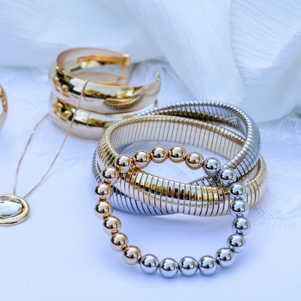 Claudia Mixed Metal Bead Bracelet