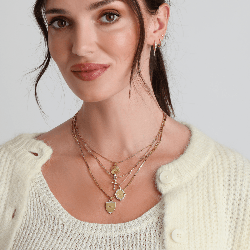 Gold Shield of Faith Necklace