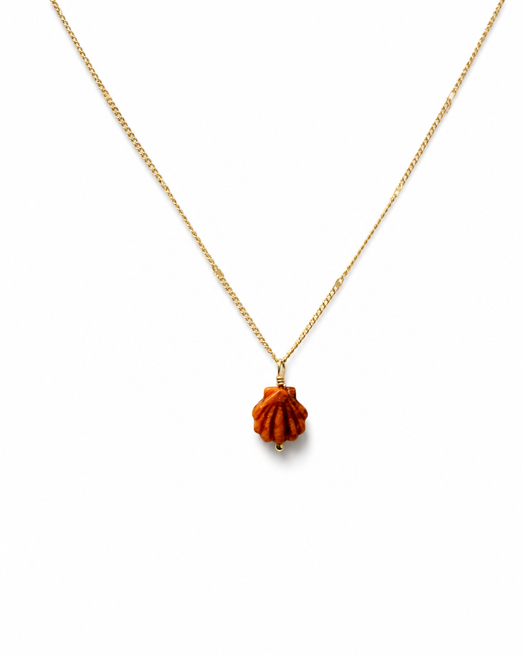 Carved Clam Shell Necklace