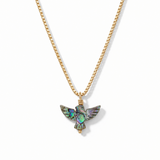 Carved Stone Thunderbird Necklace - Abalone