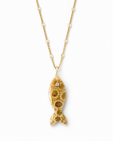 Catch of the Day Fish Necklace -Flower Jasper