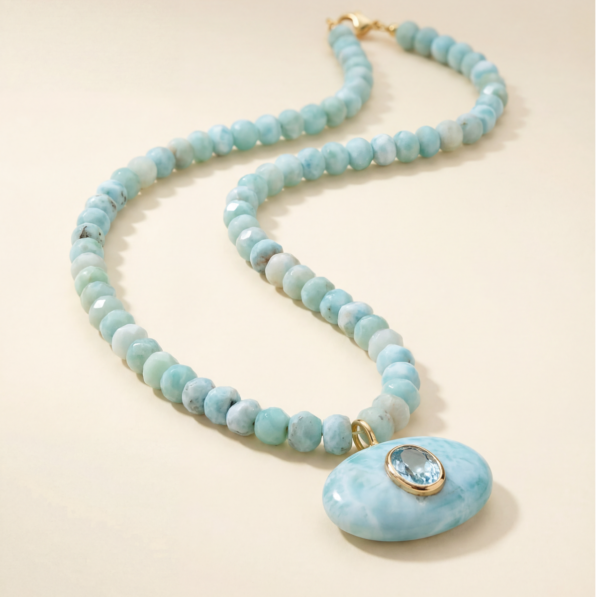 Larimar and Aquamarine Beaded Necklace