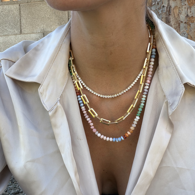 Palm Beach Pave Link Necklace – Joy Dravecky
