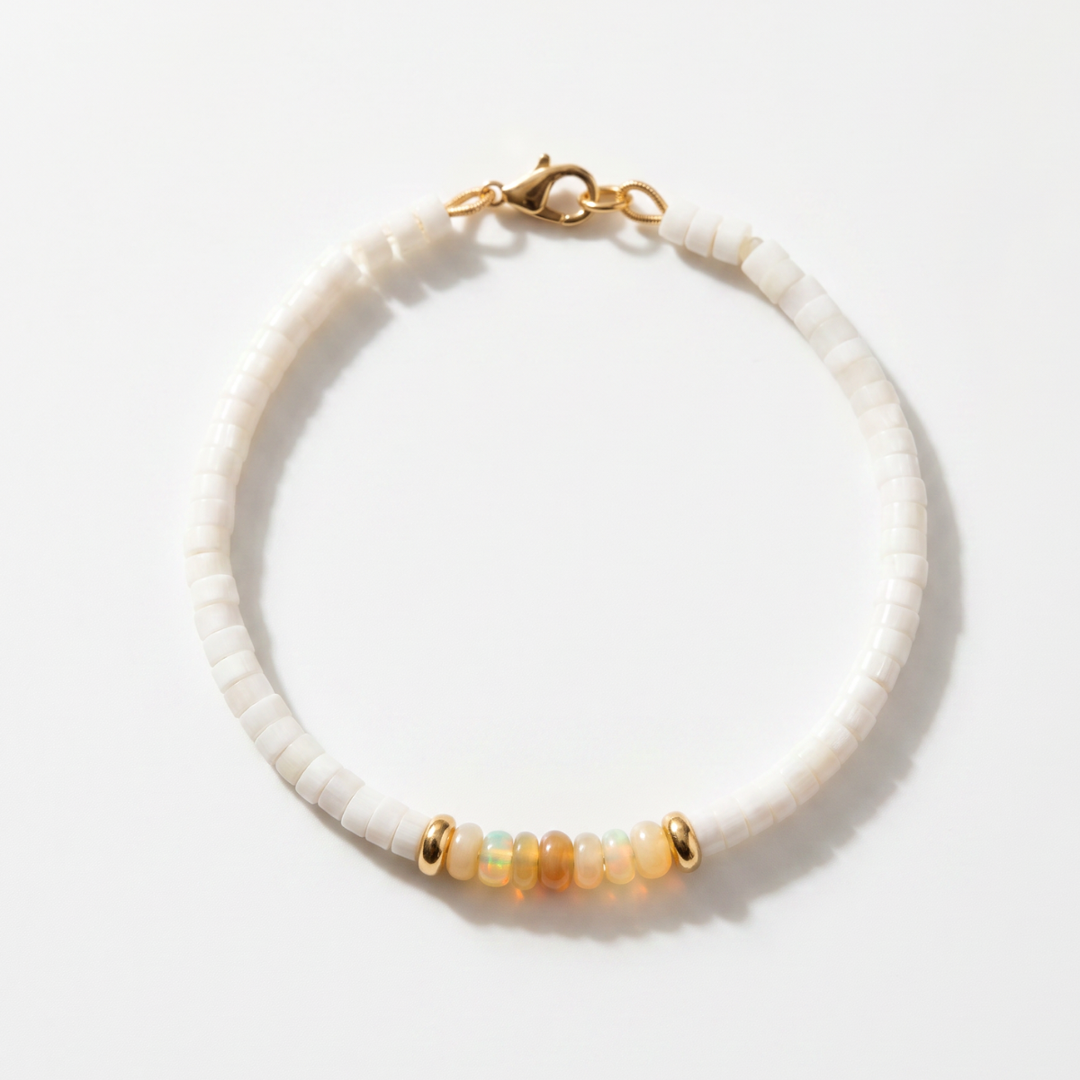 Opal Drift Bracelet - Mother of Pearl and Ethiopian Opal