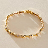 Bamboo Pave Bracelet - Gold