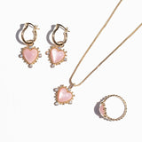 Heavenly heart Necklace - Pink Shell