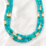 Opal Dirft Necklace - Caribbean Blue and white opal