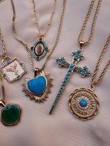 Sacred Heart Necklace -Turquoise