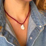 Treasured Pearl Necklace - Ruby