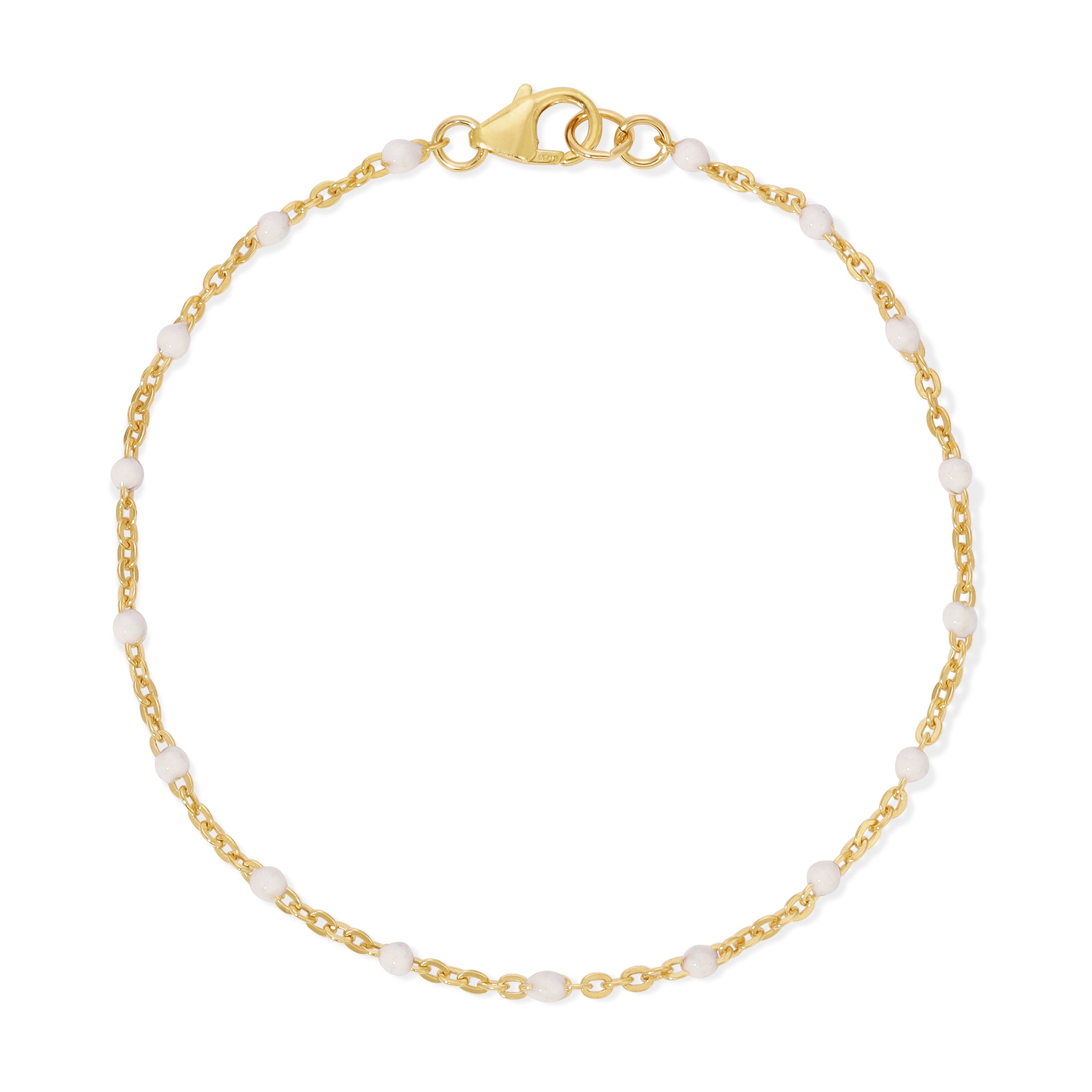 Gold-filled Enamel Bracelet - White – Joy Dravecky