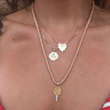 Key of Hope Paracord Necklace - Nude/Tangerine